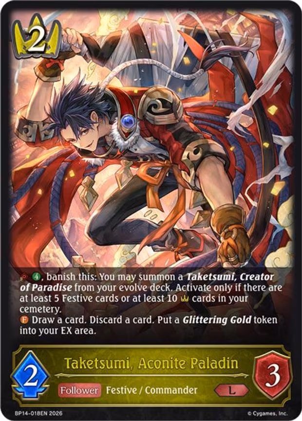 Taketsumi, Aconite Paladin - Legendary (BP14-018EN)