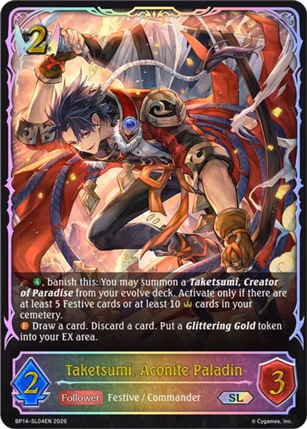 Taketsumi, Aconite Paladin - Super Legendary (BP14-SL04EN)