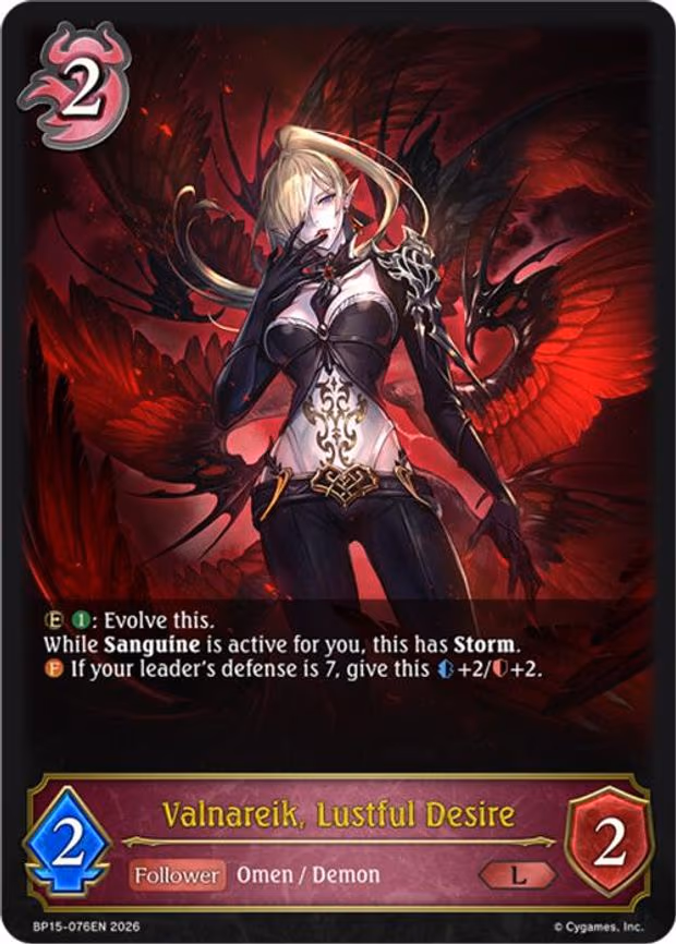 Valnareik, Lustful Desire - Legendary (BP15-076EN)