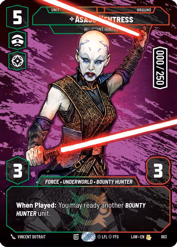 Asajj Ventress - Reluctant Hunter (Serialized) - Rare (863)
