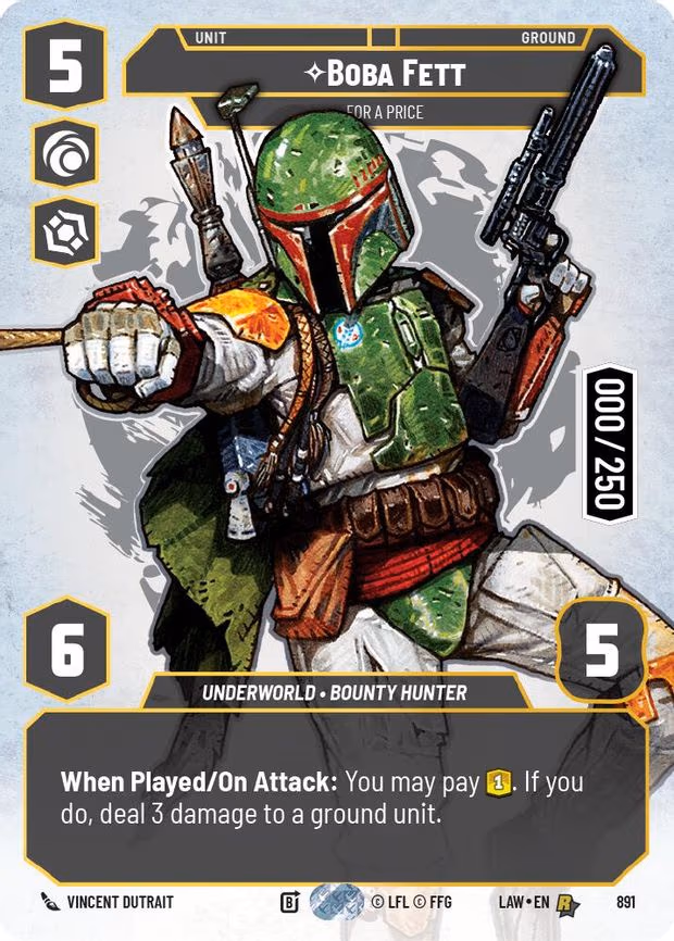 Boba Fett - For a Price (Serialized) - Rare (891)