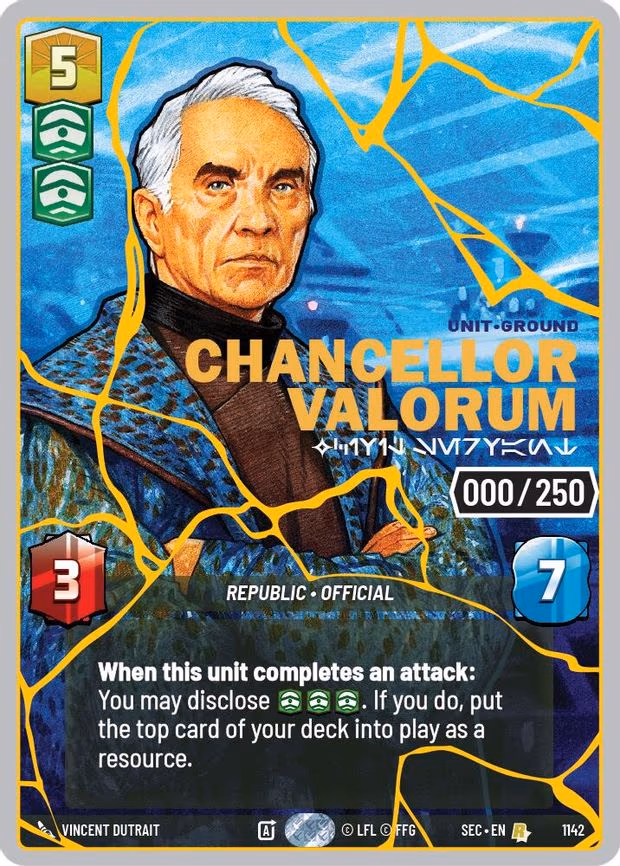 Chancellor Valorum - Civil Servant (Serialized) (Gold) - Rare (1142)