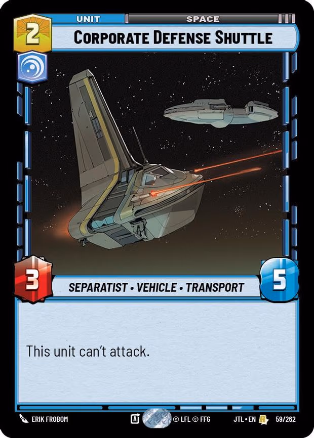 Corporate Defense Shuttle - Rare (059/262)