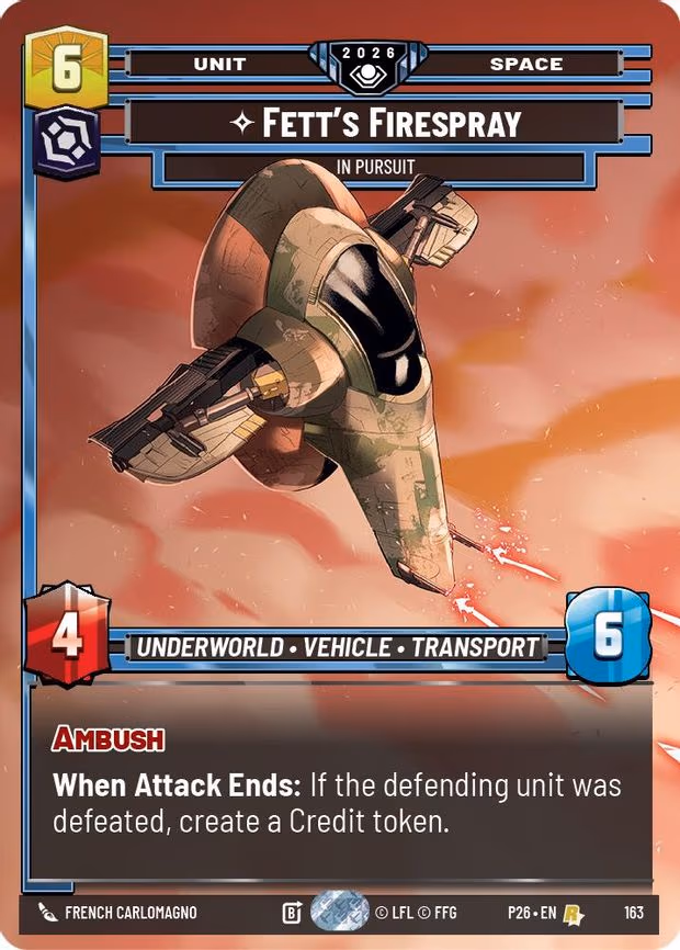 Fett's Firespray - In Pursuit (Prize Wall) - Rare (163)