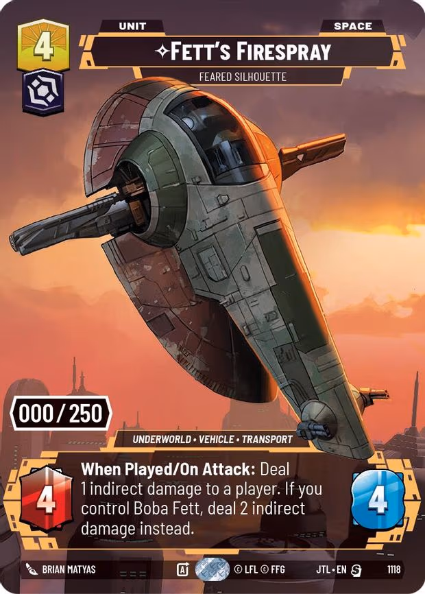 Fett's Firespray - Feared Silhouette (Serialized) - Special (1118)