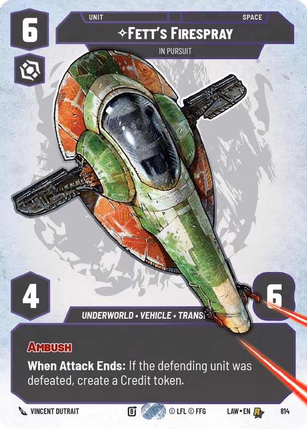 Fett's Firespray - In Pursuit (Prestige) - Rare (814)