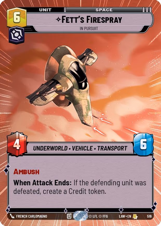 Fett's Firespray - In Pursuit - Rare (516)