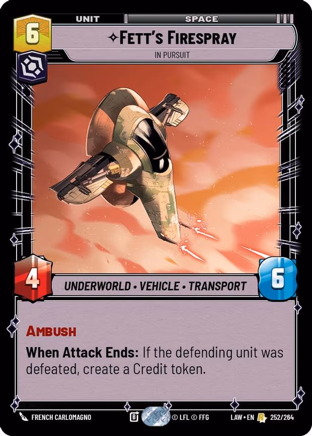 Fett's Firespray - In Pursuit - Rare (252/264)