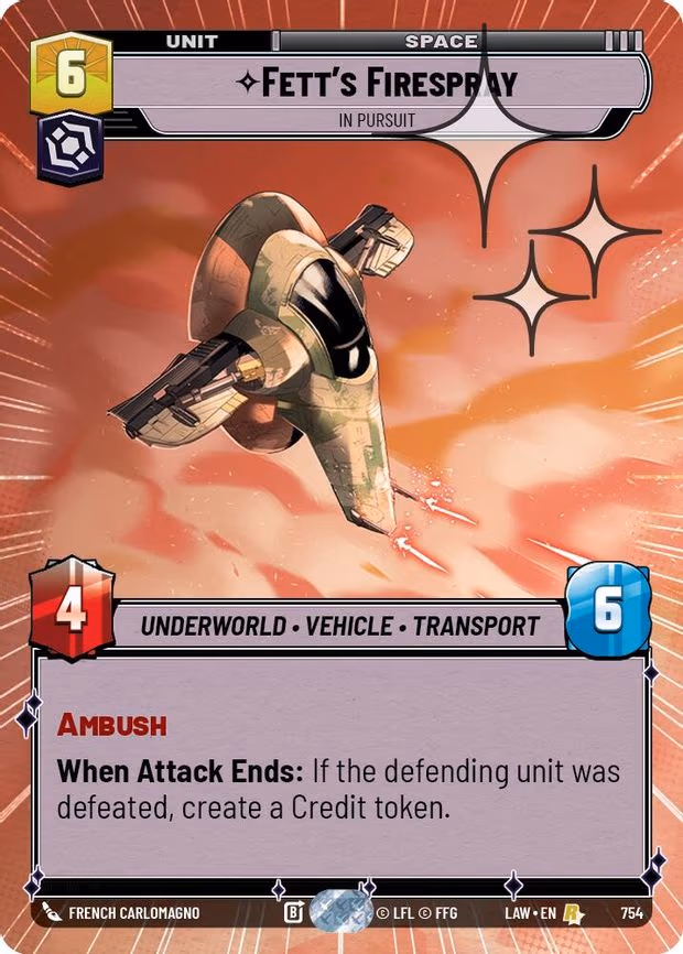 Fett's Firespray - In Pursuit - Rare (754)