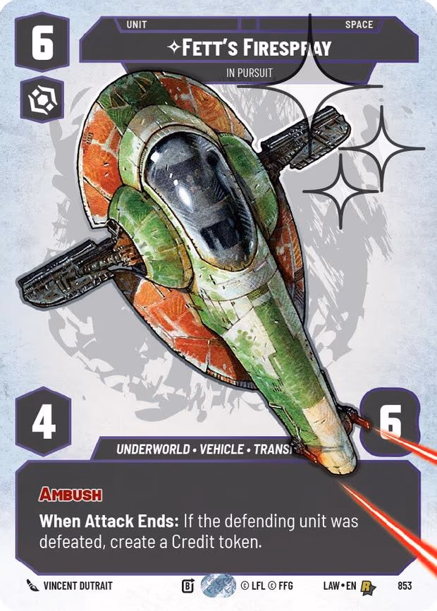 Fett's Firespray - In Pursuit - Rare (853)