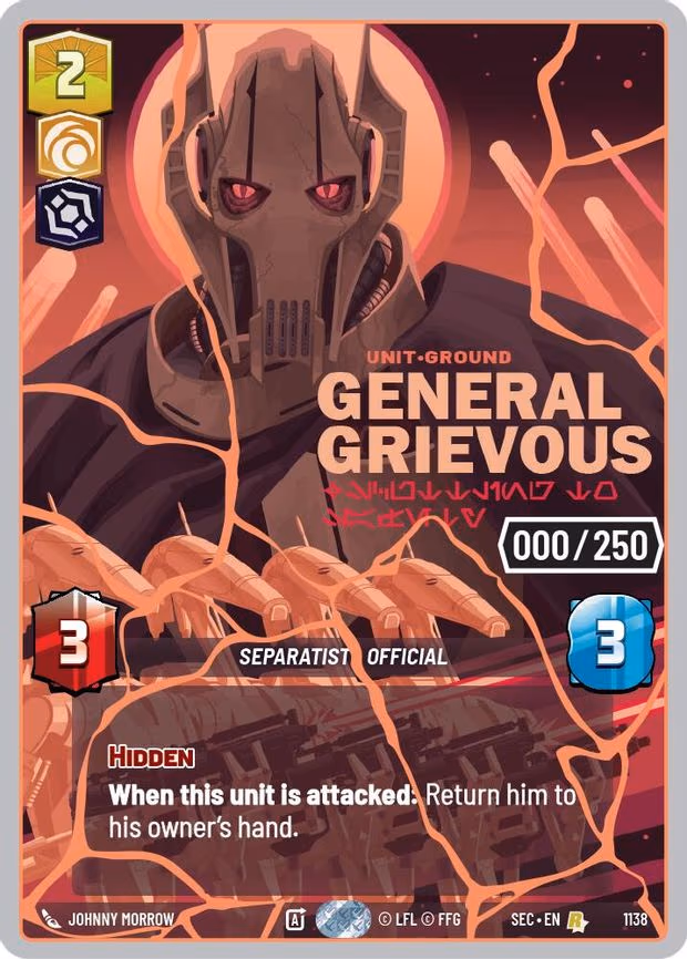 General Grievous - Scuttling to Safety (Serialized) (Rose Gold) - Rare (1138)