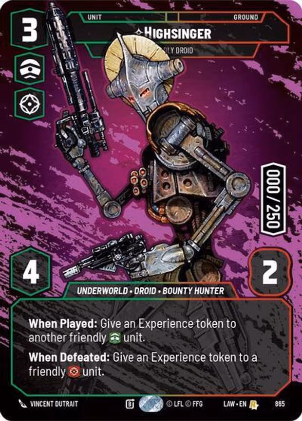 Highsinger - Deadly Droid (Serialized) - Rare (865)