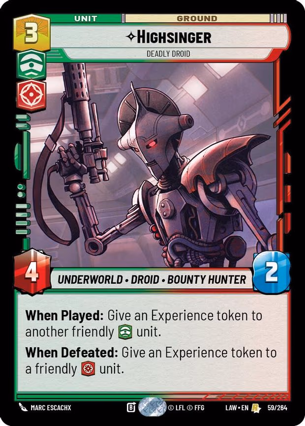 Highsinger - Deadly Droid - Rare (59/264)