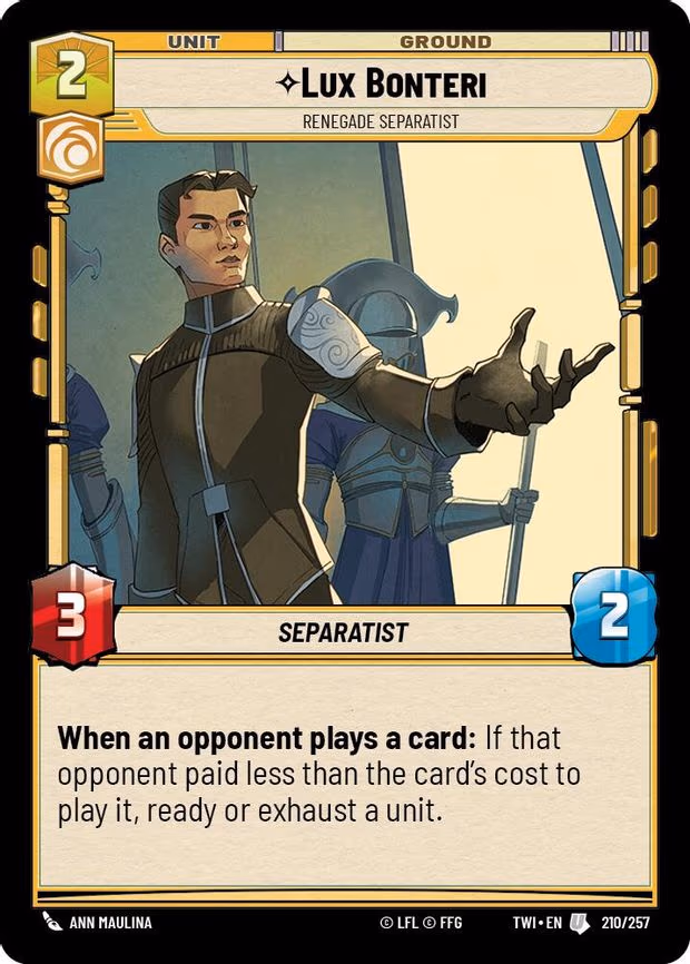 Lux Bonteri - Renegade Separatist - Uncommon (210/257)