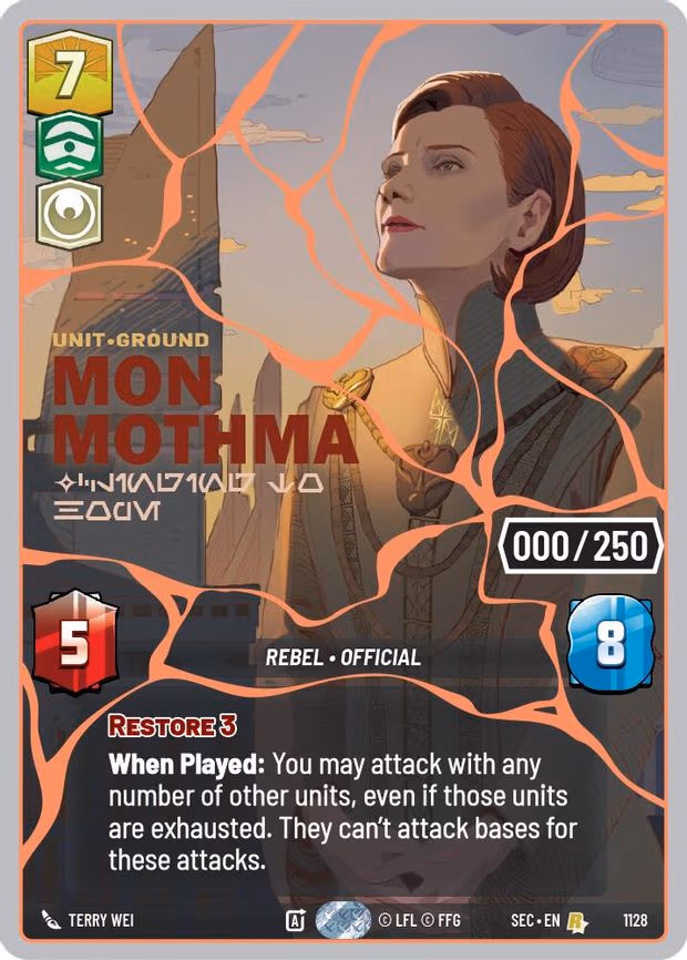 Mon Mothma - Clinging to Hope (Serialized) (Rose Gold) - Rare (1128)