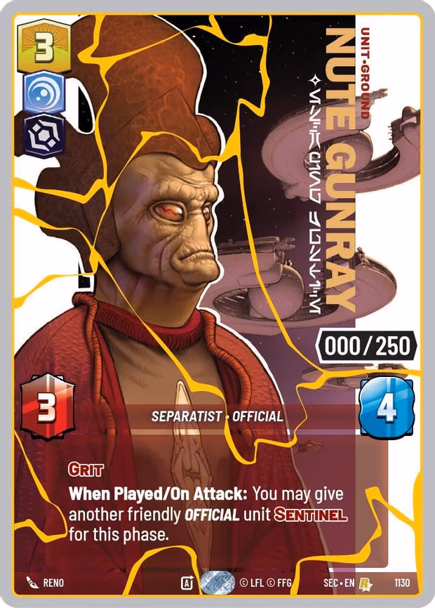 Nute Gunray - Escaping Justice (Serialized) (Gold) - Rare (1130)