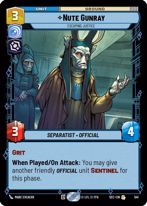 Nute Gunray - Escaping Justice - Rare (541)