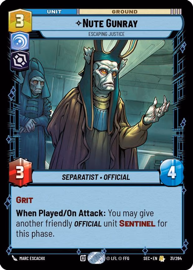Nute Gunray - Escaping Justice - Rare (31/264)