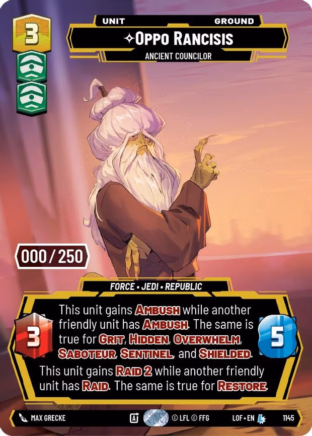 Oppo Rancisis - Ancient Councilor (Serialized) - Legendary (1145)