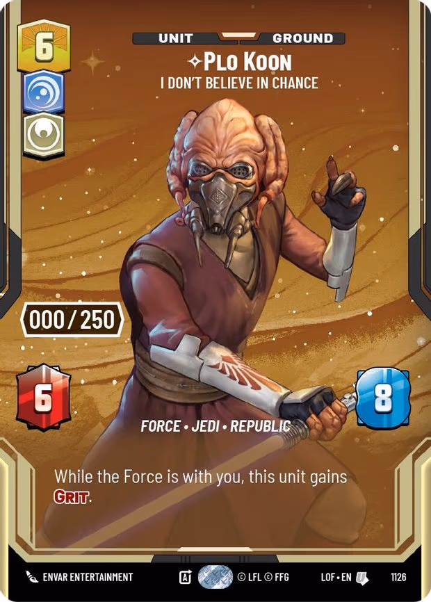 Plo Koon - I Don't Believe in Chance (Serialized) - Uncommon (1126)