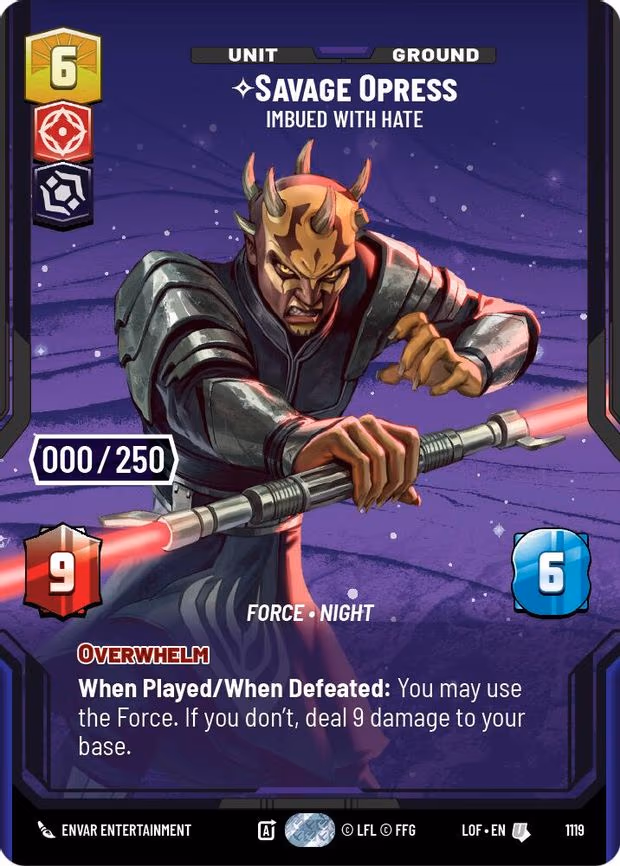 Savage Opress - Imbued With Hate (Serialized) - Uncommon (1119)