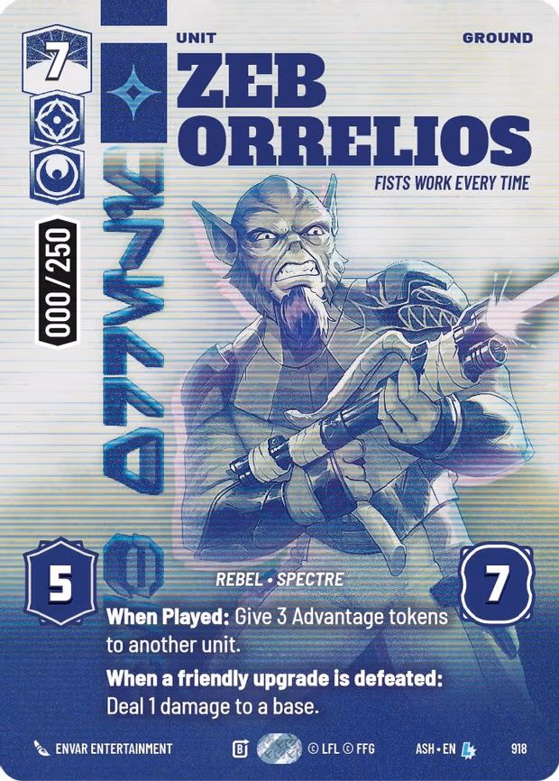 Zeb Orrelios - Fists Work Every Time (Serialized) - Legendary (918)