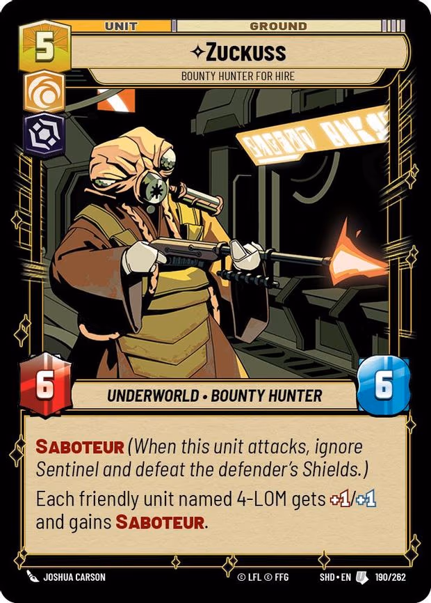 Zuckuss - Bounty Hunter for Hire - Uncommon (190/262)