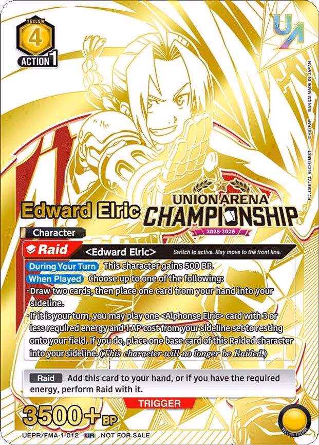 Edward Elric (Regionals 25-26) - Union Rare (UEPR/FMA-1-012)