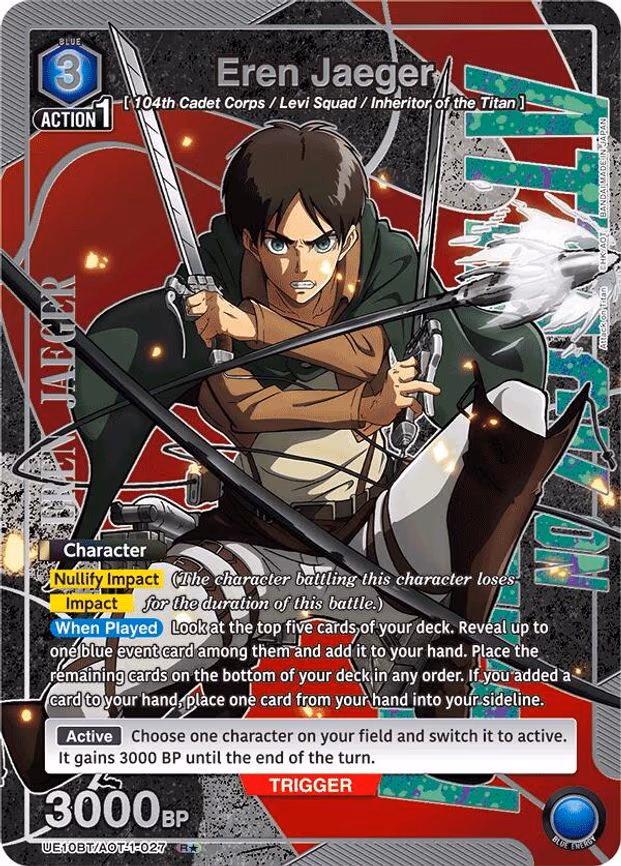 Eren Jaeger (027) (R - Rare 1-Star (UE10BT/AOT-1-027)