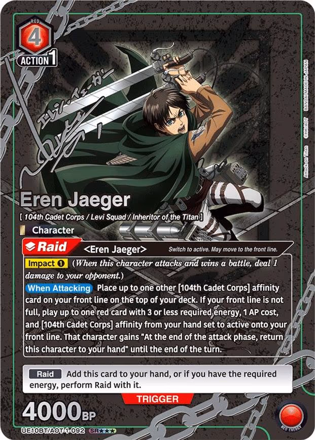 Eren Jaeger (092) (SR***) - Super Rare 3-Star (UE10BT/AOT-1-092)