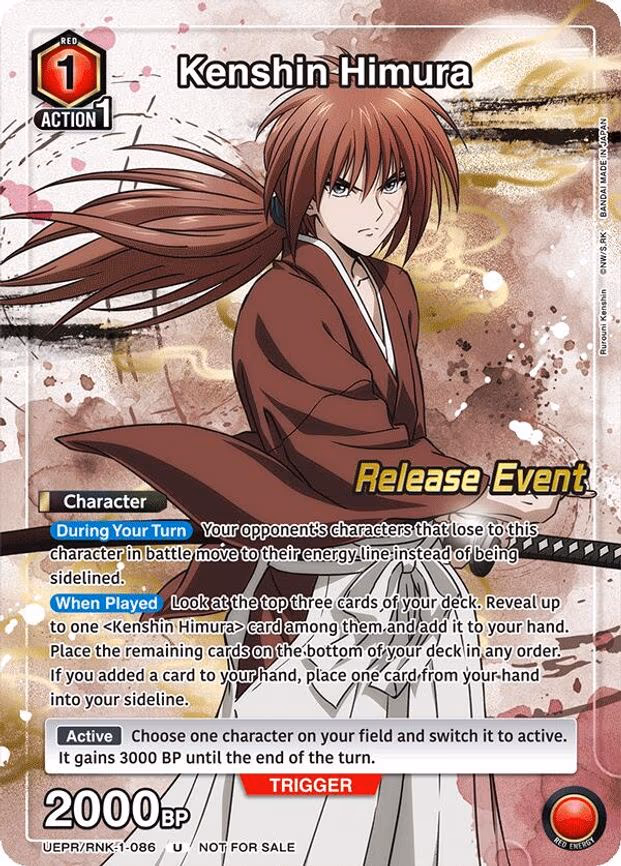 Kenshin Himura (Release Event Participation) - Uncommon (UEPR/RNK-1-086)