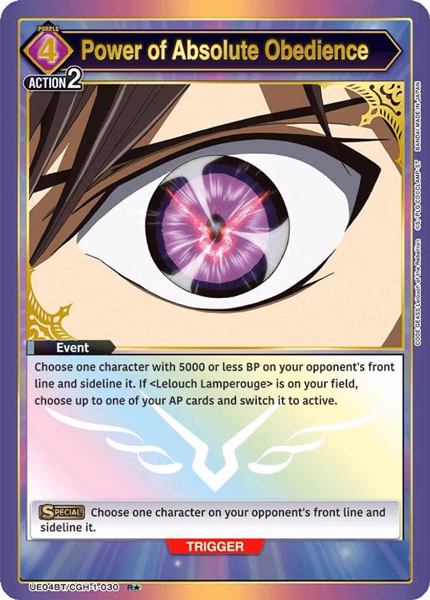 Power of Absolute Obedience (R - Rare 1-Star (UE04BT/CGH-1-030)