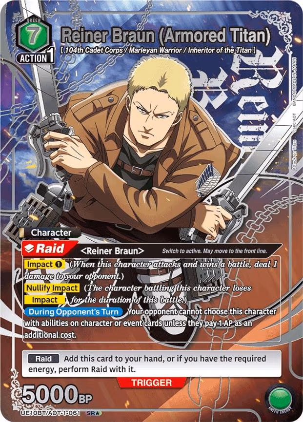 Reiner Braun (Armored Titan) (SR - Super Rare 1-Star (UE10BT/AOT-1-061)