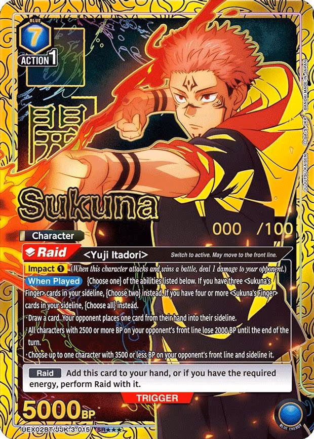 Sukuna (015) (SR***) (Serial Numbered) - Super Rare 3-Star (UEX02BT/JJK-3-015)