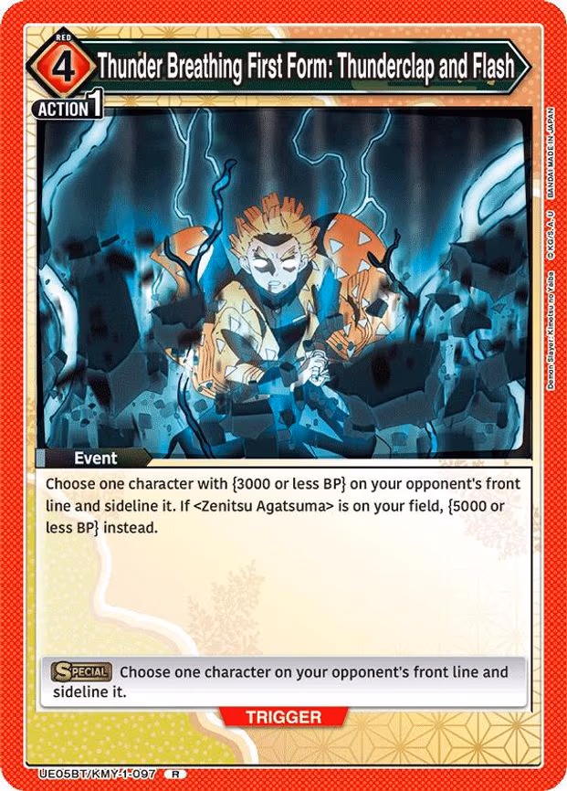 Thunder Breathing First Form: Thunderclap and Flash - Rare (UE05BT/KMY-1-097)