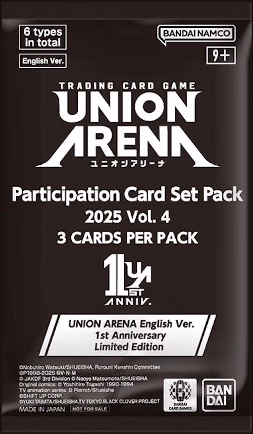 Union Arena Participation Card Set Pack 2025 Vol. 4