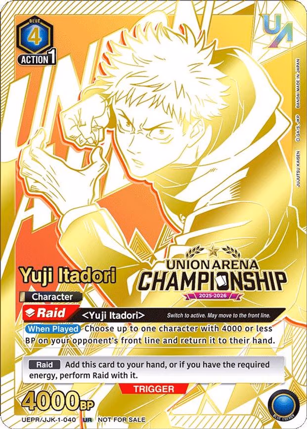 Yuji Itadori (Regionals 25-26) - Union Rare (UEPR/JJK-1-040)