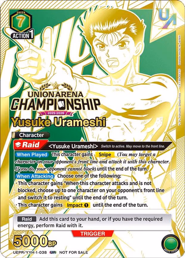 Yusuke Urameshi (Regionals 25-26) - Union Rare (UEPR/YYH-1-038)
