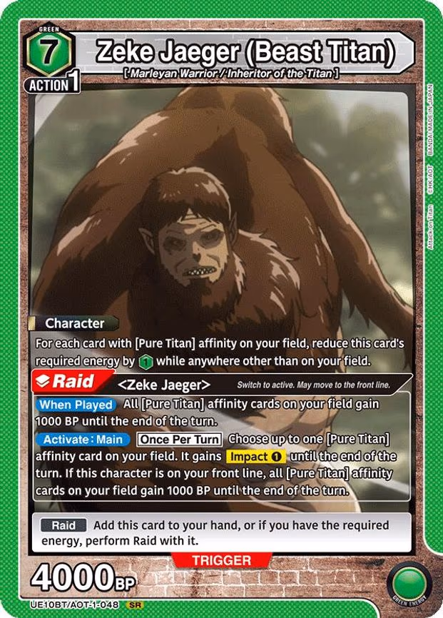 Zeke Jaeger (Beast Titan) - Super Rare (UE10BT/AOT-1-048)