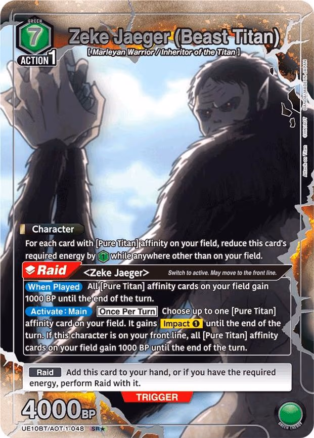 Zeke Jaeger (Beast Titan) (SR - Super Rare 1-Star (UE10BT/AOT-1-048)