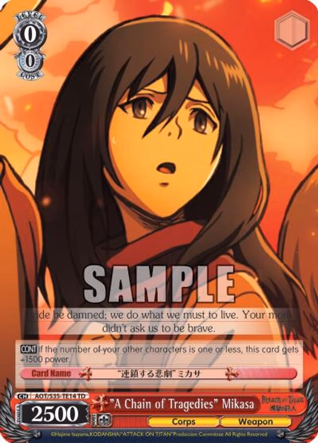 "A Chain of Tragedies" Mikasa