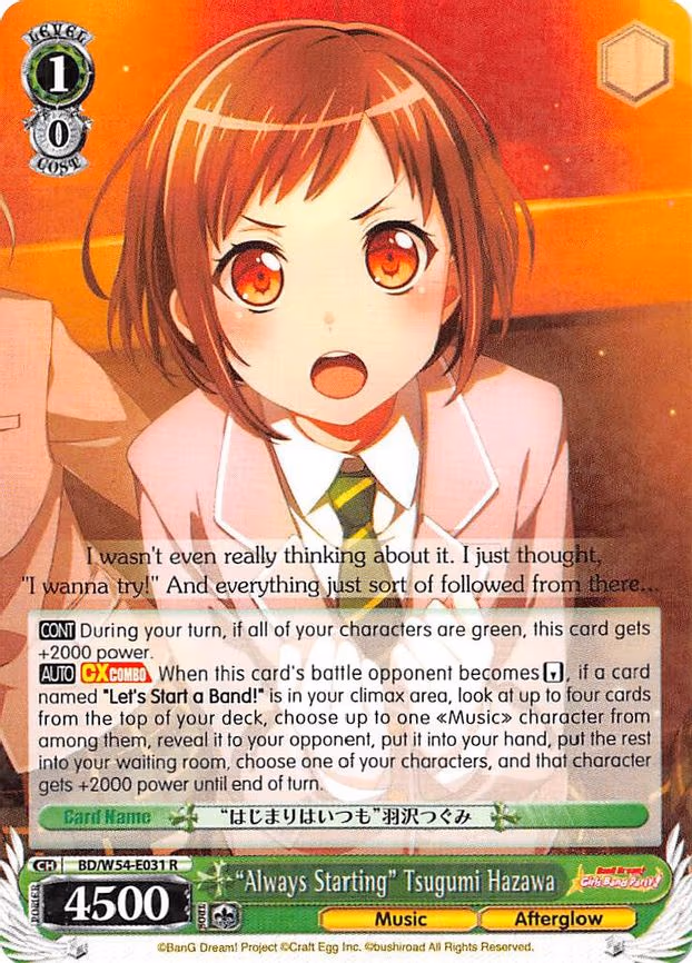 "Always Starting" Tsugumi Hazawa