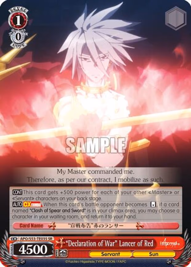 "Declaration of War" Lancer of Red