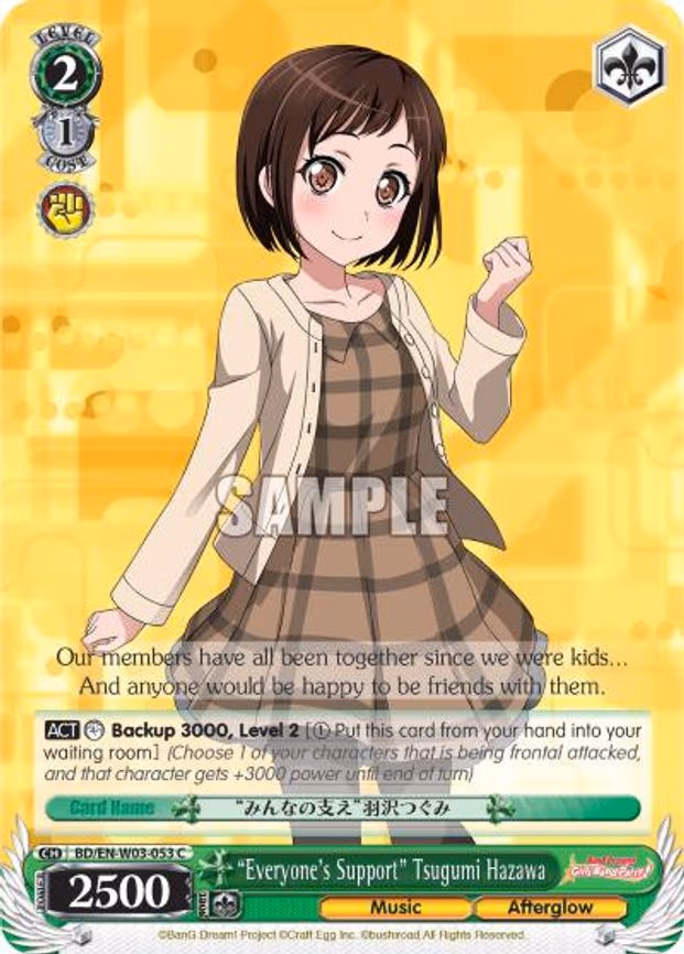 "Everyone's Support" Tsugumi Hazawa