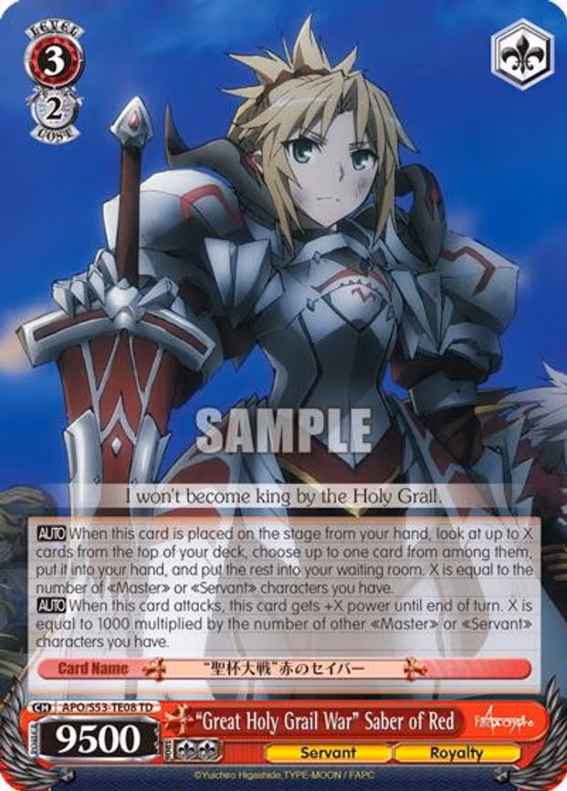 "Great Holy Grail War" Saber of Red