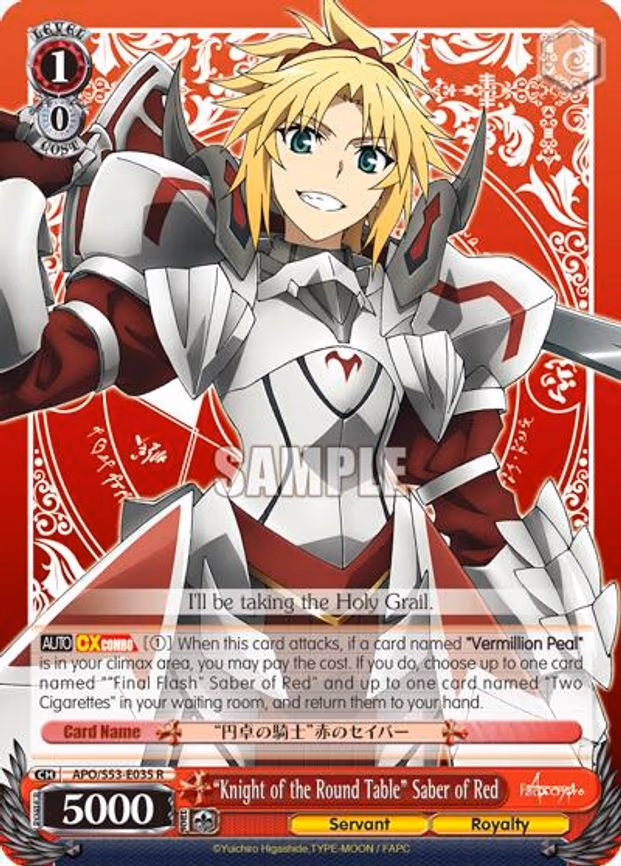 "Knight of the Round Table" Saber of Red - Rare (APO/S53-E035 R)