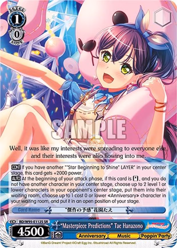 "Masterpiece Predictions" Tae Hanazono