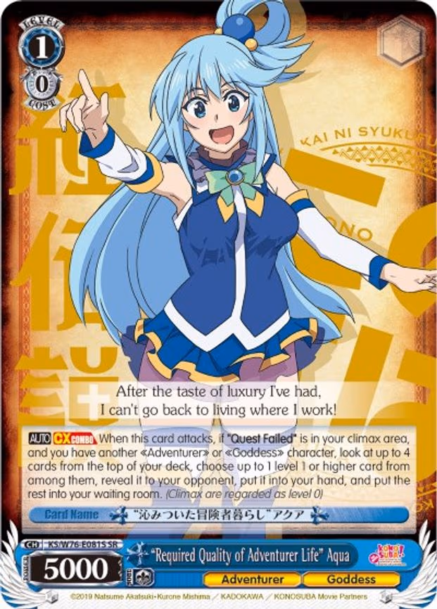 "Required Quality of Adventurer Life" Aqua