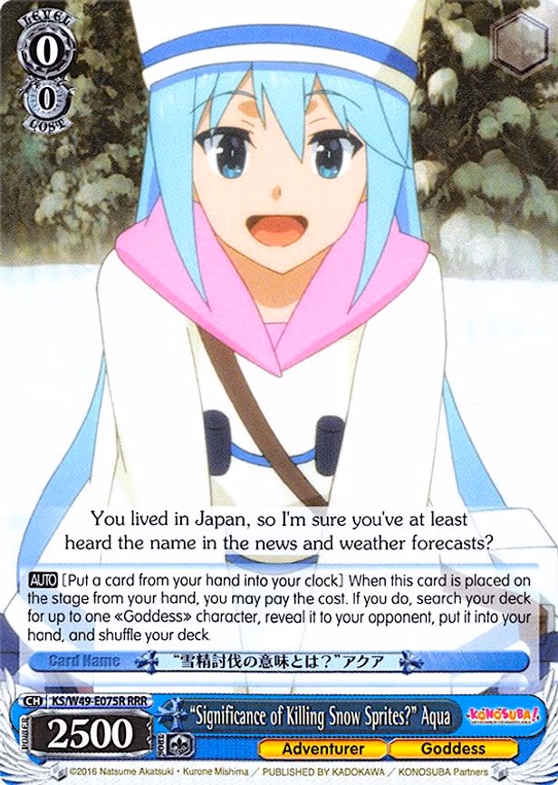"Significance of Killing Snow Sprites?" Aqua