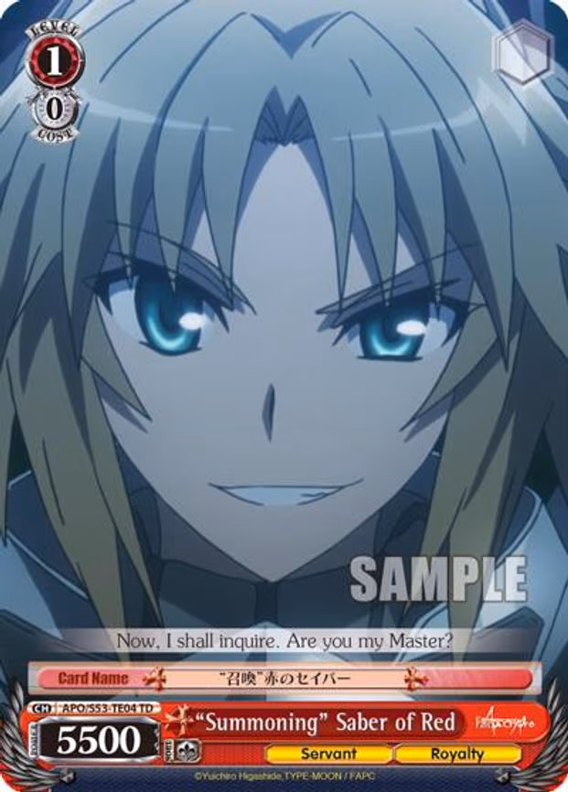 "Summoning" Saber of Red